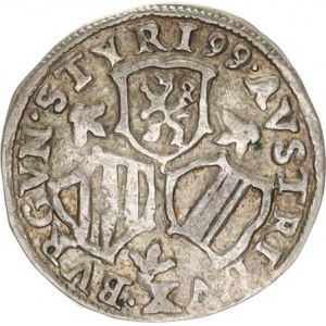 Ferdinand II. - arcivévoda (1592-1618), 3 kr. 1599, Štýrsko Graz R KM 15; Her. 88