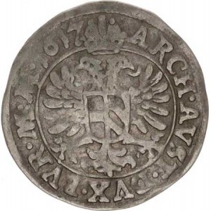 Matyáš II. (1611-1619), Bílý groš 1617, Praha-Hübmer MKČ 514 var.: minc. zn. přerušuj