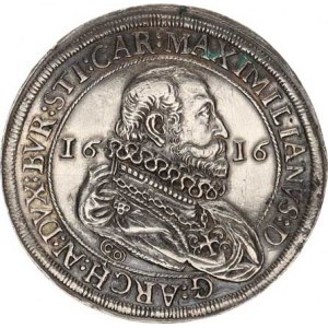 Maximilián - arcivévoda (1612-1618), Tolar 1616 CO, Tyroly, Hall kombin. typ Hol. 122/IX - X