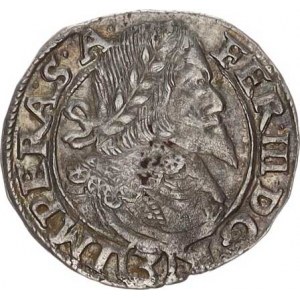 Ferdinand III. (1637-1657), 3 kr. 1650, Praha-Wolker jako MKČ 1181 var. minc. zn v oválu