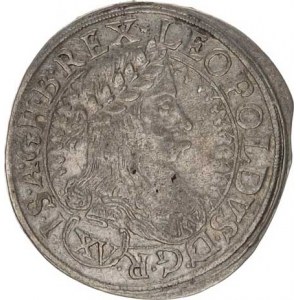 Leopold I. (1657-1705), XV kr. 1662 CA, Vídeň-Cetto Hol.62.4.1 typ se zatočenou stuh