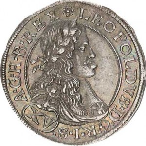 Leopold I. (1657-1705), XV kr. 1663 CA, Vídeň-Cetto Hol.63.5,3, mír. kraj. stř.