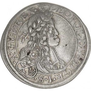 Leopold I. (1657-1705), XV kr. 1663 CA, Vídeň-Cetto, Hol. tuto variantu neuvádí: nad hl