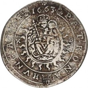 Leopold I. (1657-1705), XV kr. 1663 KB Hol.63.1,2 R +starý podlož. štíte