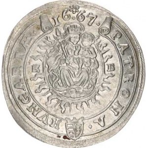 Leopold I. (1657-1705), XV kr. 1667 KB Hol.67.1,1 R, tém.