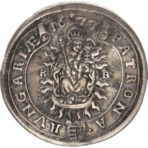 Leopold I. (1657-1705), XV kr. 1677 KB Hol.77.1.1, patina