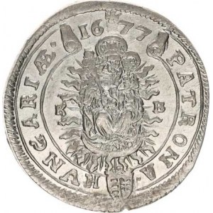 Leopold I. (1657-1705), XV kr. 1677 KB Hol.77.1,2 R, hr. ražbou