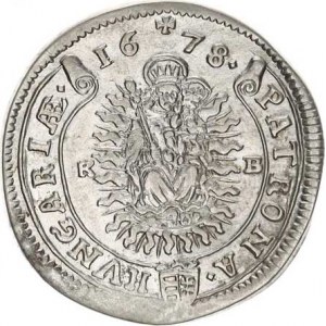 Leopold I. (1657-1705), XV kr. 1678 KB jako Hol.78.1.1, var.: minc. zn. posunuta níž (