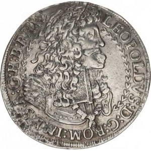 Leopold I. (1657-1705), XV kr. 1690 b.zn., Tyroly, Hall Hol.90.1,1 var B (6 teček na