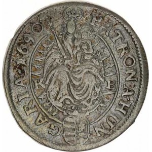 Leopold I. (1657-1705), XV kr. 1690 KB - nepublikovaný typ, podobný Hol.90.4,3 , ale