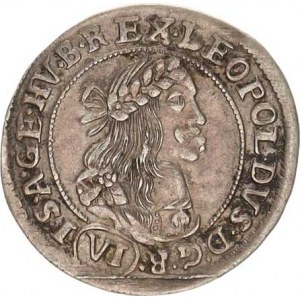 Leopold I. (1657-1705), VI kr. 1672 KB var.: 3+3 paprsky vpravo od Madony, v dataci mís