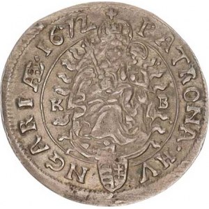 Leopold I. (1657-1705), VI kr. 1672 KB var.: 3+3 paprsky vpravo od Madony, v dataci mís