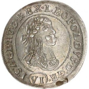 Leopold I. (1657-1705), VI kr. 1673 KB var.: vpravo dva plameny R pěkná válcovaná