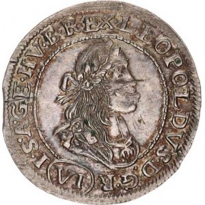 Leopold I. (1657-1705), VI kr. 1673 KB var.: výrazně menší poprsí, vpravo i vlevo 3+3 p