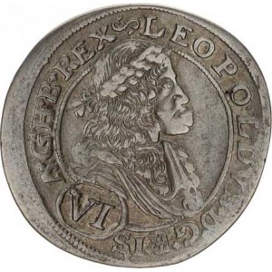 Leopold I. (1657-1705), VI kr. 1675 CC, Bratislava-Cetto jako Husz. 1459 var.: bez tečk