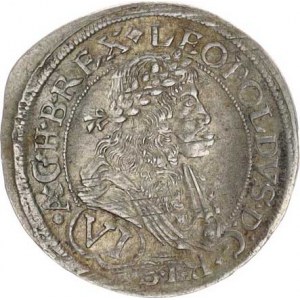 Leopold I. (1657-1705), VI kr. 1676 CG, Bratislava-Cetto jako Husz. 1459 var.: za REX