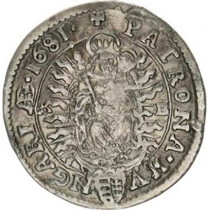 Leopold I. (1657-1705), VI kr. 1681 KB Husz. tento typ neuvádí !, poprsí v brnění (pod
