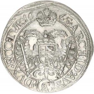 Leopold I. (1657-1705), 3 kr. 1665 CA, Vídeň-Cetto var.: velká 3 +chyboražba v Rev.: