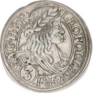 Leopold I. (1657-1705), 3 kr. 1667 SHS, Vratislav-Hammerschmidt MKČ 1619, tečka před LEO