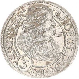 Leopold I. (1657-1705), 3 kr. 1667 SHS, Vratislav-Hammerschmidt MKČ 1619 var.: ARCHID.A