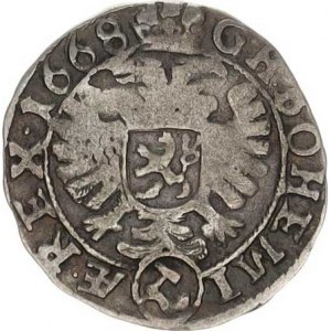 Leopold I. (1657-1705), 3 kr. 1668, K.Hora-Hackl, jako MKČ 1452 ale minc. zn. a nominál