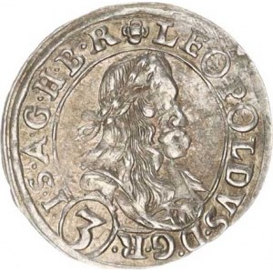 Leopold I. (1657-1705), 3 kr. 1669 IGW, Štýrsko-Graz, Weiss M-A 168, Nech. 2213