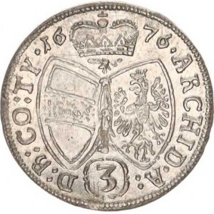 Leopold I. (1657-1705), 3 kr. 1676, Tyroly-Hall 1,509 g