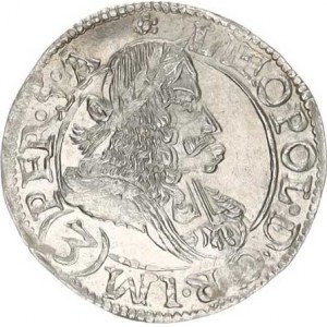 Leopold I. (1657-1705), 3 kr. 1690 CK, K.Hora-Krahe R excelentní stav