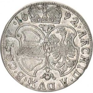 Leopold I. (1657-1705), 3 kr. 1692, Tyroly-Hall