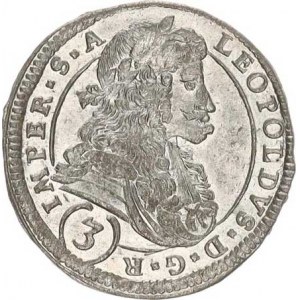 Leopold I. (1657-1705), 3 kr. 1695 CK, K.Hora-Krahe MKČ 1458 var.: bez tečky za R a A