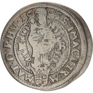 Leopold I. (1657-1705), 3 kr. 1695 NB/PO, Nagybánya jako Husz.1469 opis: LEOPOLD.D.G.