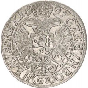 Leopold I. (1657-1705), 3 kr. 1697 GE, Praha-Egerer MKČ 1425 1,555 g