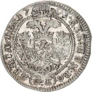 Leopold I. (1657-1705), 3 kr. 1705 GE, Praha-Egerer MKČ 1429 var.: velký prsní štítek
