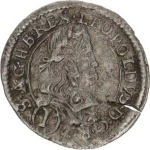 Leopold I. (1657-1705), 1 kr. 1666, Štýrsko Graz 0,737 g, napr. hr.