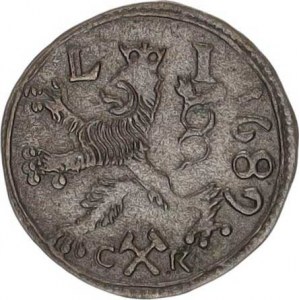 Leopold I. (1657-1705), 1/2 kr. 1689 CK, K.Hora-Krahe RR 0,531 g