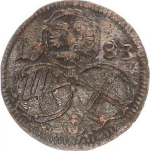 Leopold I. (1657-1705), 2 Pfennig 1683, Vídeň /0,509 g/, zvlněn