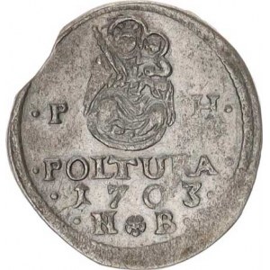 Leopold I. (1657-1705), Poltura 1703 N-B, Nagybánya Husz. 1486 var. bez vnitřího kru