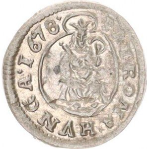 Leopold I. (1657-1705), Denár 1678 K-B Husz. 1509; Hal. 402 var.: tečka před a za d