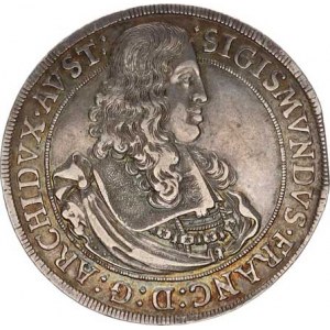 Sigmund František - arcivévoda (1662-1665), Tolar 1665, Tyroly, Hall R 28,481 g, mírně kraj. stř.