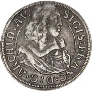Sigmund František - arcivévoda (1662-1665), 3 kr. 1663, Tyroly, Hall var.: ARCHID: AV:, tém.
