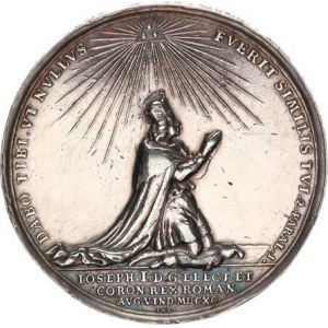 Josef I. (1705-1711), Korunovační medaile na římského krále v Augsburgu 26.1. 1690, pop