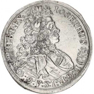Josef I. (1705-1711), 1/2 Tolar 1710 KB - přeražba letopočtu z r. 1700 14,154 g