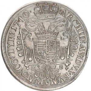 Josef I. (1705-1711), 1/2 Tolar 1710 KB - přeražba letopočtu z r. 1700 14,154 g