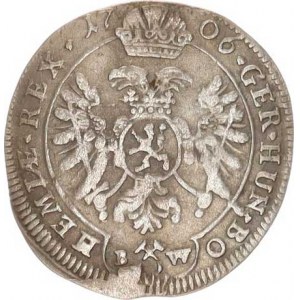 Josef I. (1705-1711), 3 kr. 1706 BW, K.Hora-Wohnsiedler jako MKČ 1731, ale jiný typ