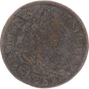 Josef I. (1705-1711), 3 kr. 1706 FN, Vratislav-Nowak MKČ 1758 - mosazný (Cu ?) odr