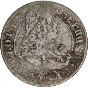 Josef I. (1705-1711), 3 kr. 1706 FN, Vratislav-Nowak MKČ 1758 var. nominál v dvoji