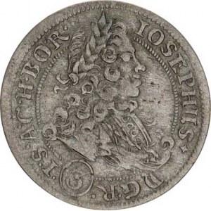Josef I. (1705-1711), 3 kr. 1707 FN, Vratislav-Nowak MKČ 1760 var.: *DG.R. (3) .I