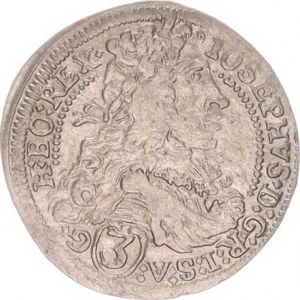 Josef I. (1705-1711), 3 kr. 1709 IA, Štýrsko-Aigmann M-A. 208 1,376 g