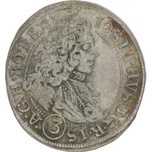 Josef I. (1705-1711), 3 kr. 1710 FN, Vratislav-Nowak jako MKČ 1763, ale ve značce je