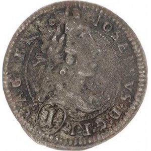 Josef I. (1705-1711), 1 kr. 1708 IA, Štýrsko Graz-Aigmann R, tém.